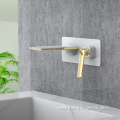 Modern Luxury Brass Wall Mounted Waterfall Basin Faucet